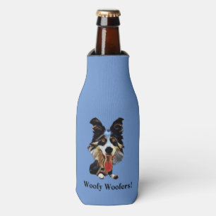 Funny Border Collie Dog Bottle Cooler