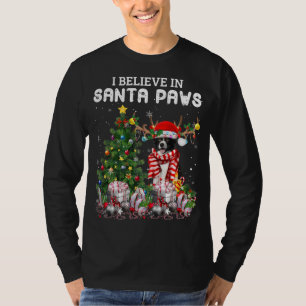Funny Border Collie Dog Kerstmis P T-shirt