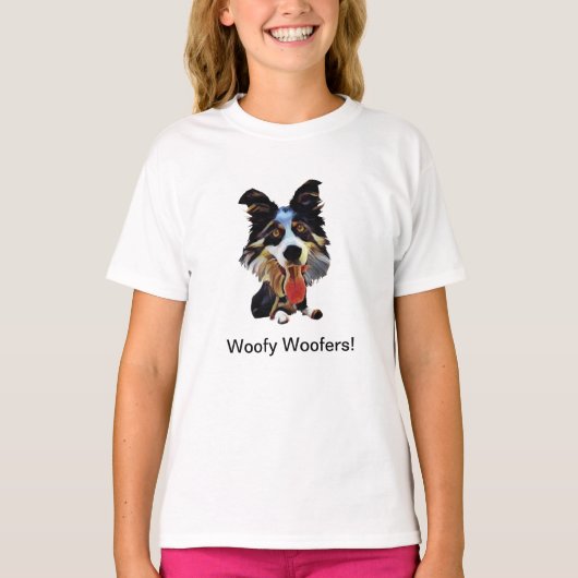 Funny Border Collie Girls T-Shirt (Voorkant)