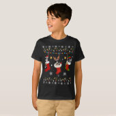 Funny Border Collie Kerstmis Socks Lights Gift Do T-shirt (Voorkant volledig)