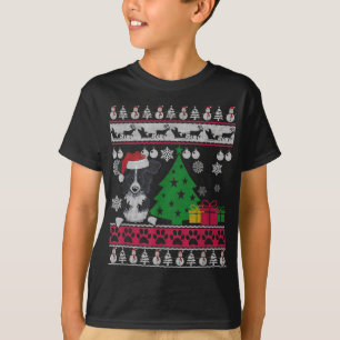 Funny Border Collie Kerstmis Ugly Sweater Dog Lov T-shirt