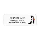 Funny Border Collie met Saturn Disk Etiket (Voorkant)
