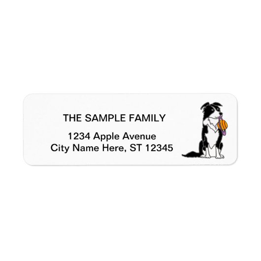 Funny Border Collie met Saturn Disk Etiket (Voorkant)