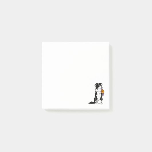 Funny Border Collie met Saturn Disk Post-it® Notes (Voorkant)