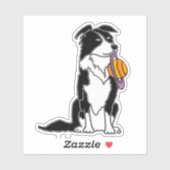 Funny Border Collie met Saturn Disk Sticker (Vel)