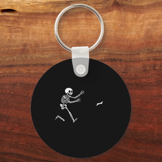 Funny Border Collie Running Skeleton Halloween Sleutelhanger (Voorkant)