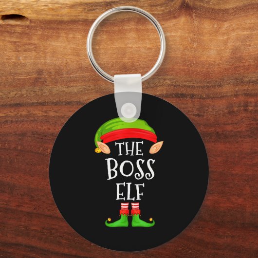 Funny Boss Elf Family Christmas Boss Elf Sweater M Sleutelhanger (Voorkant)