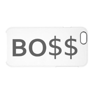 Funny BOSS Typografie met dollars Doorzichtig iPhone 6/6S Hoesje