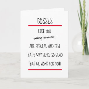Funny Bosses Cheeky Verse Boss Day Card Kaart