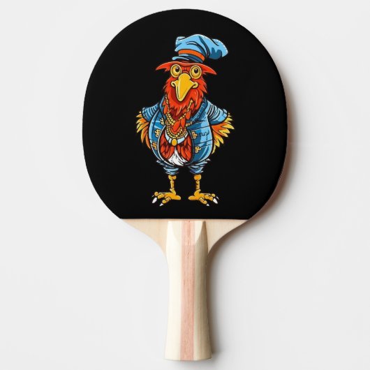 Funny Bossy Cartoon Rooster Tafeltennisbatje (Voorkant)