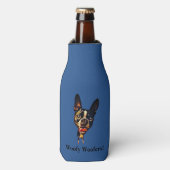 Funny Boston Terrier Bottle Cooler (Fles Voorkant)