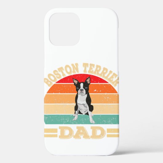Funny Boston Terrier Dad Print Dog  Retro Case-Mate iPhone Case (Achterkant)