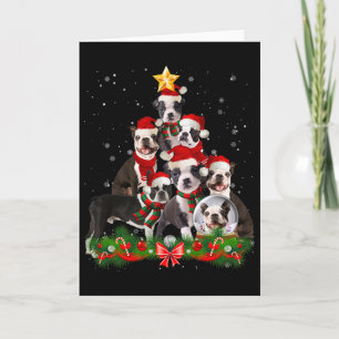 Funny Boston Terrier Dog kerstboom Kaart