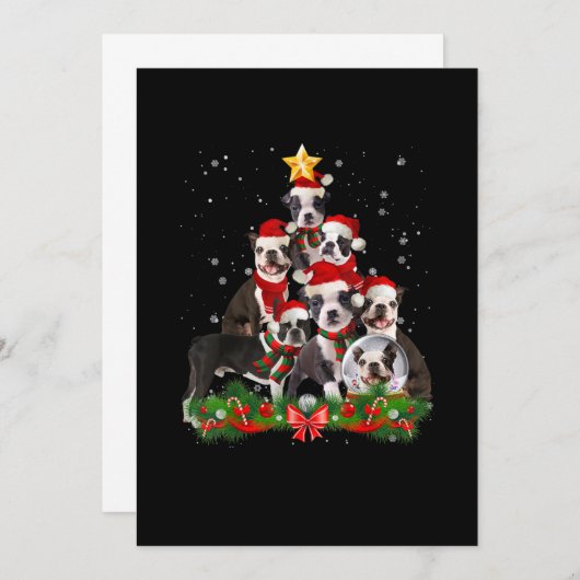 Funny Boston Terrier Dog Kerstmis Gift Aankondiging (Voorkant / Achterkant)