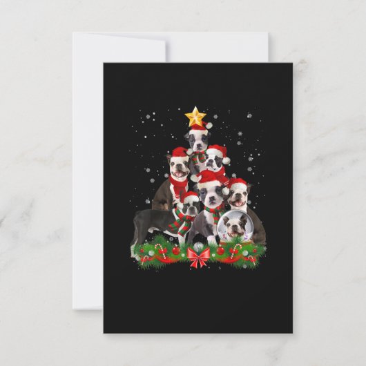 Funny Boston Terrier Dog Kerstmis Gift RSVP Kaartje (Voorkant)