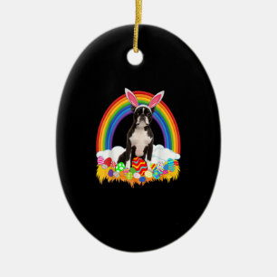 Funny Boston Terrier Egg Shirt Dog Lover Easter Keramisch Ornament