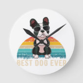 Funny Boston Terrier Gift for Pet Lover Ronde Klok (Voorkant)