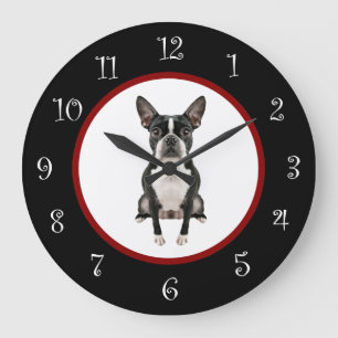 Funny Boston Terrier Hondenras Wall Decor Clock Grote Klok