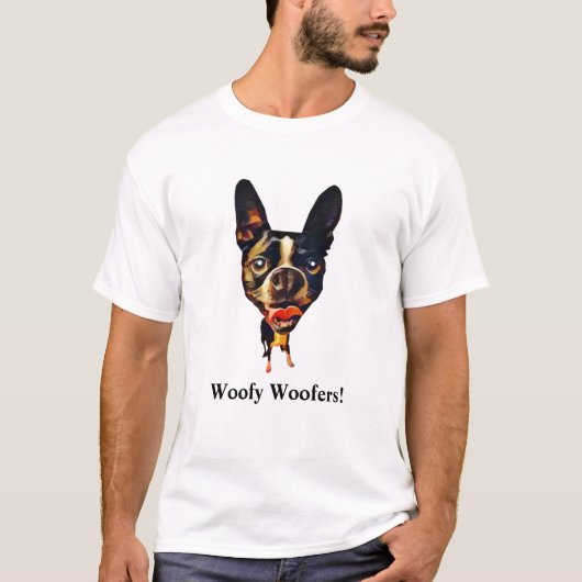 Funny Boston Terrier Mannen T-Shirt (Voorkant)