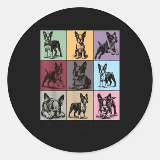 Funny Boston Terrier Quote In My Boston Terrier Er Ronde Sticker (Voorkant)