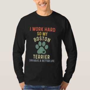 Funny Boston Terrier voor Men Retro Boston Terrier T-shirt