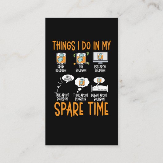Funny Bourbon Whiskey Lover Alcohol Drinker Visitekaartje (Voorkant)