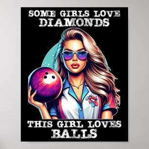 Funny Bowling Art voor vrouwelijke meisjes SpA Poster