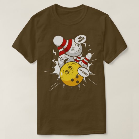 Funny Bowling Ball Bowling Skittles T-shirt (Design voorkant)