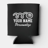 Funny bowling ball cartoon aangepaste naam cadeau blikjeskoeler (Voorkant)