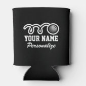 Funny bowling ball cartoon aangepaste naam cadeau blikjeskoeler (Achterkant)