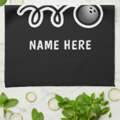 Funny bowling ball towel voor Worlds Okayest bowle Theedoek (Gevouwen)