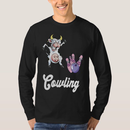 Funny Bowling Bowler Cow Strike Bowling Team Bowli T-shirt (Voorkant)
