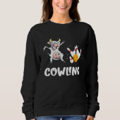 Funny Bowling Bowling Cow Strike Bowler Bowling Pi Trui (Voorkant)