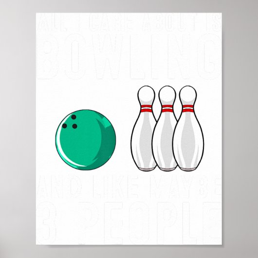 Funny Bowling Design for Men Kinder Bowling Lo Poster (Voorkant)