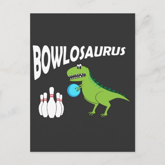 Funny Bowling Dino - Dinosaur Bowler Gift Idea Briefkaart (Voorkant)
