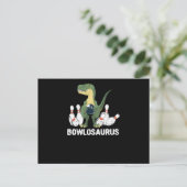 Funny Bowling Dinosaur Bowler Dino Bowl T-Rex Briefkaart (Staand voorkant)