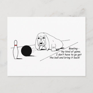 Funny Bowling Dog Briefkaart