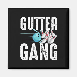 Funny Bowling Gift voor mannen Koel Gutter Gang Magneet
