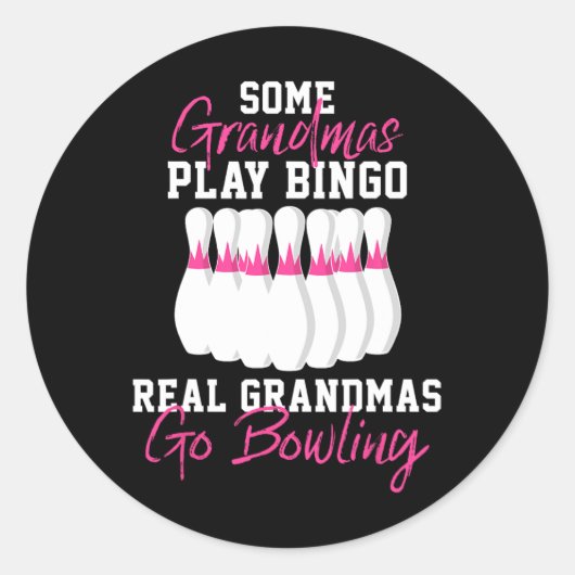 Funny Bowling Gift voor oma Ronde Sticker (Voorkant)