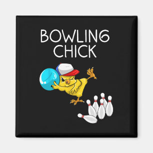 Funny Bowling Gift Women Cute Bowling Chick Sports Magneet