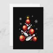 Funny Bowling-kerstboom met kerstmis Kaart (Voorkant / Achterkant)