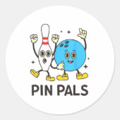 Funny Bowling N Pals Bowl Bowler Bowling Lover  Ronde Sticker (Voorkant)