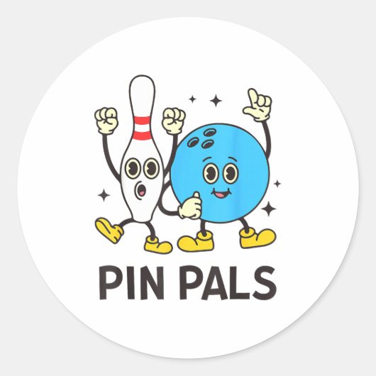 Funny Bowling N Pals Bowl Bowler Bowling Lover  Ronde Sticker (Voorkant)