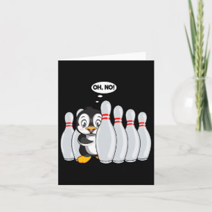 Funny Bowling Pin Cute Penguin voor Bowling Lover  Kaart