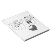 Funny bowling pin karakters notitieblok (Schuin)