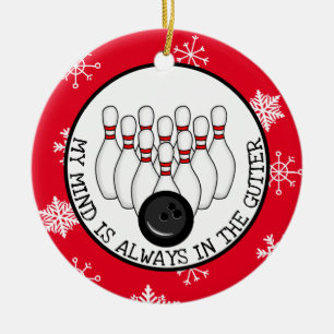 Funny Bowling Pun Kerstmis Keramisch Ornament