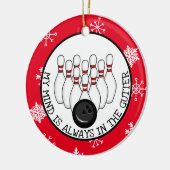 Funny Bowling Pun Kerstmis Keramisch Ornament (Links)