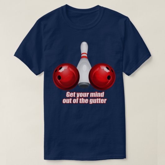 Funny Bowling Shirt Vrouwen denken uit de mond (Design voorkant)