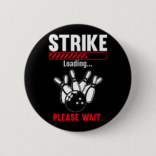 Funny Bowling Strike Loading Bowling Player Bowler Ronde Button 5,7 Cm
