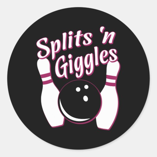 Funny Bowling Team Splits Giggles Ronde Sticker (Voorkant)